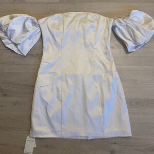 Abercrombie white satin dress - L